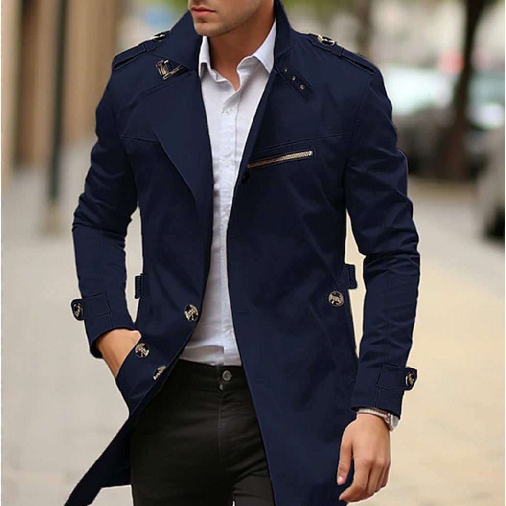 Trenchcoat Heren | Slim Fit | Waterafstotend | Epauletten