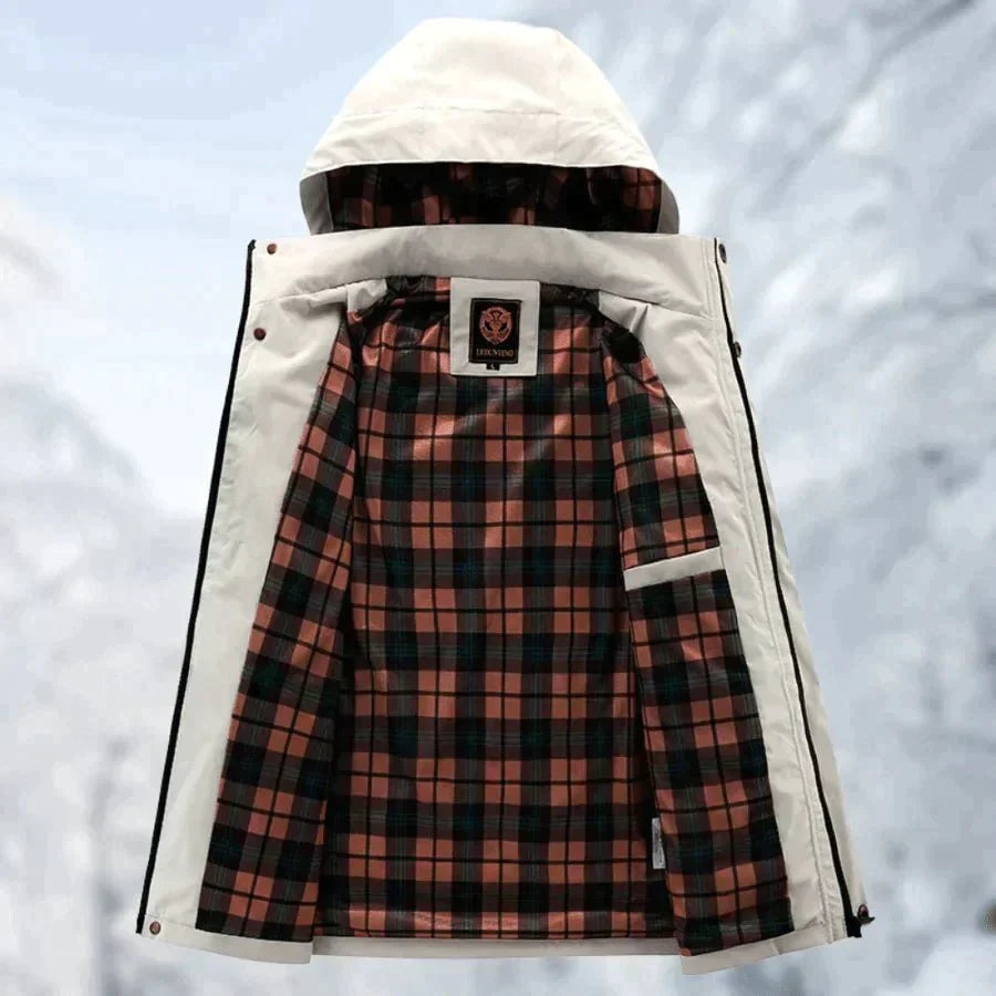 Outdoorjas Heren met Capuchon | Geruite Voering | Waterafstotend | 4 Kleuren