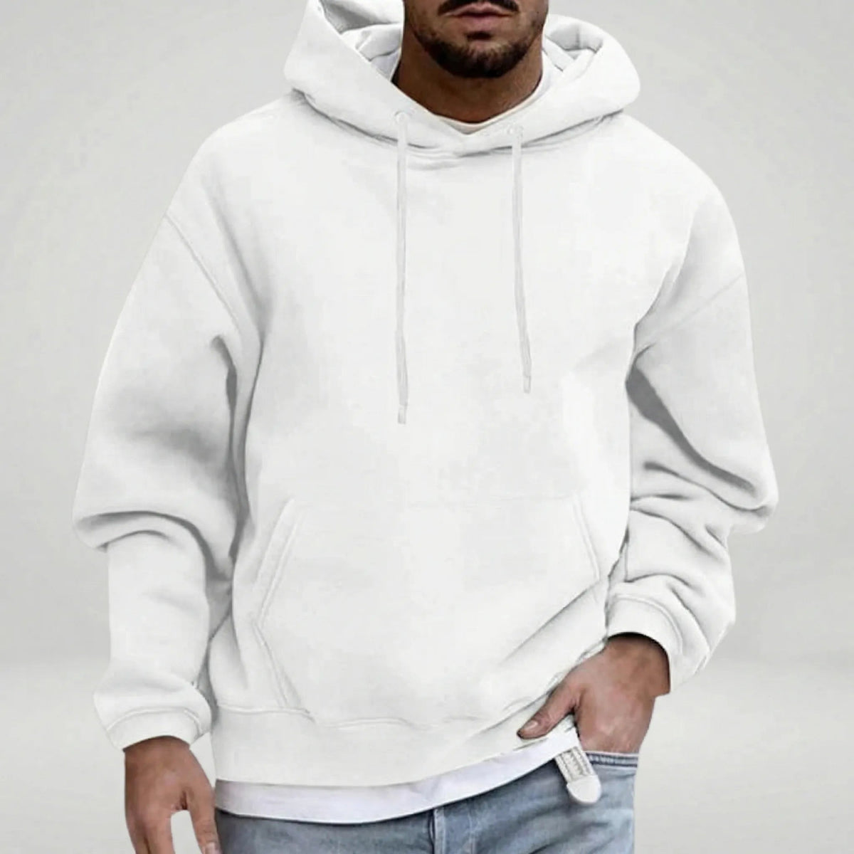 Losse Hoodie Heren met Witte Koorden | 8 Kleuren