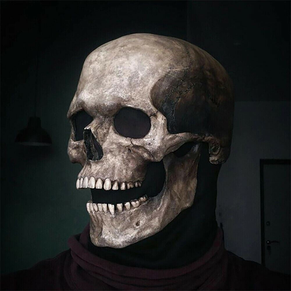 Doodskop Masker | Latex | Beweegbare Kaak | Volledig Hoofd