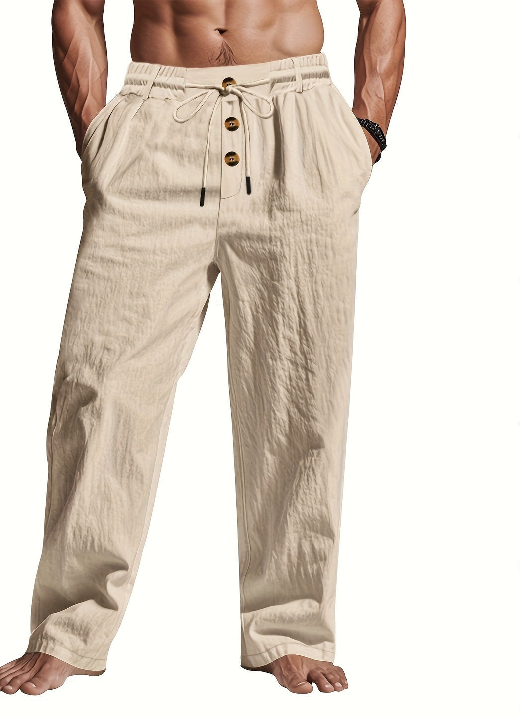 Linnen Broek Heren | Lichtgewicht | Ademend | Trekkoord-Boutique Moda