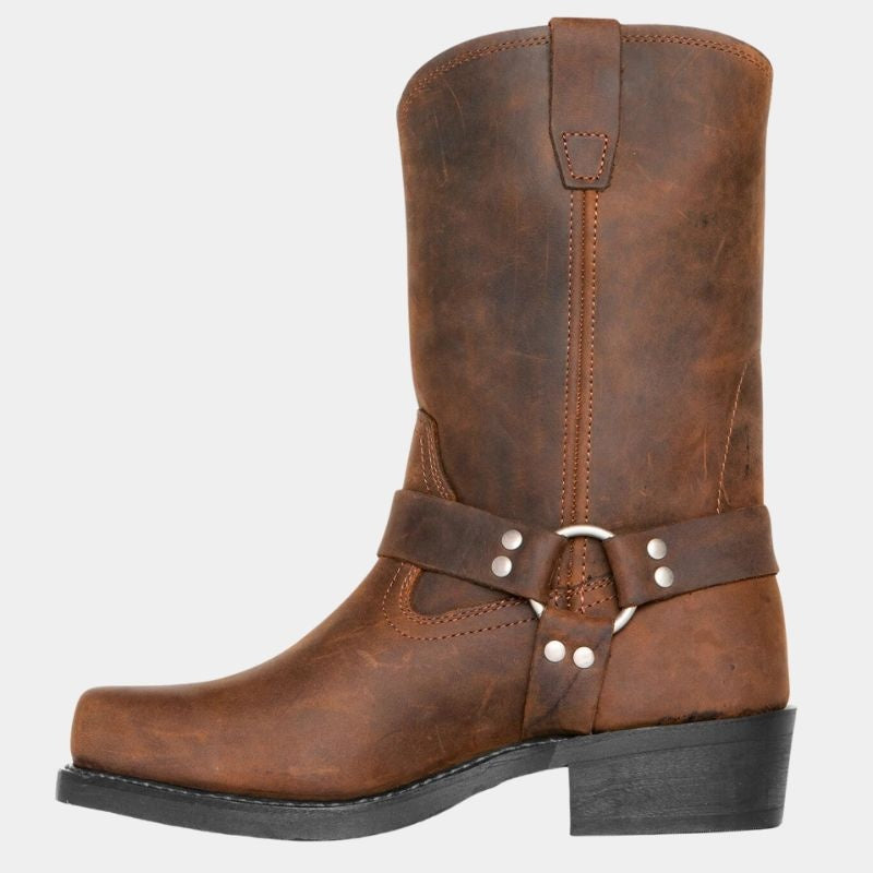 Cowboylaarzen Heren | Harnasriem | Vierkante Neus | Blokhak