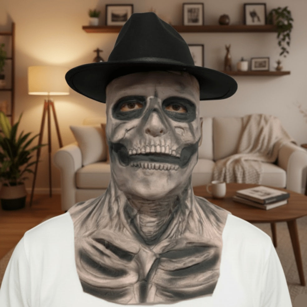 Latex Masker | Skelet | Volledig Hoofd | Met of Zonder Hoed
