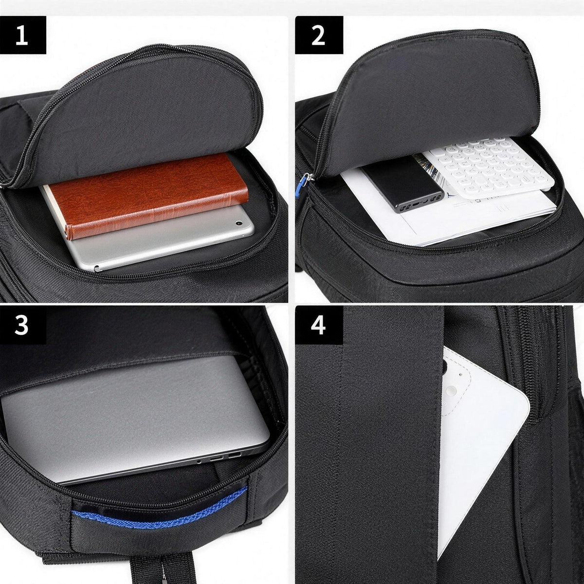 Rugzak met Laptopvak | Oxford Stof | Gevoerde Rug | Flesvakken