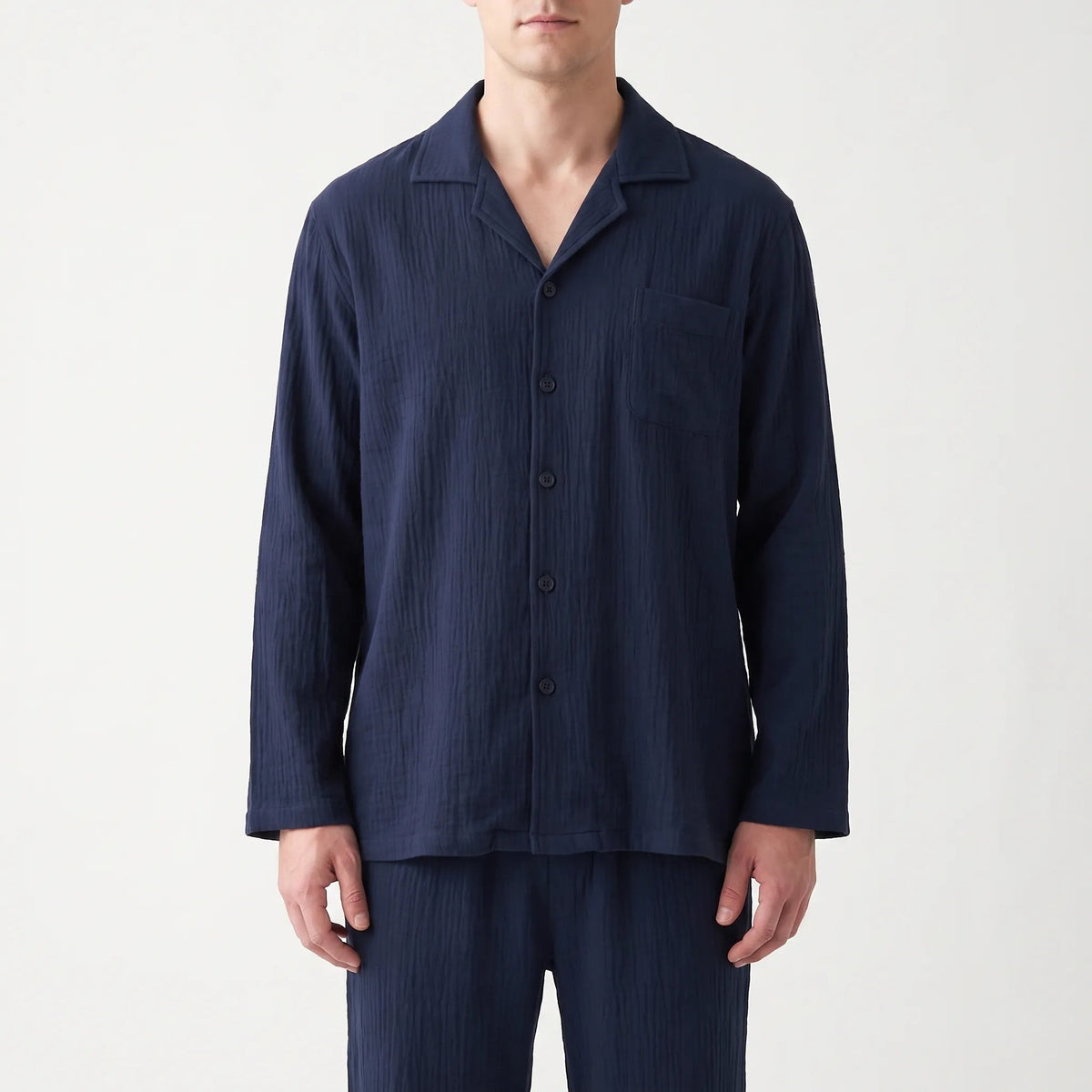 Mousseline Pyjama Heren | Reverskraag | 4 Kleuren