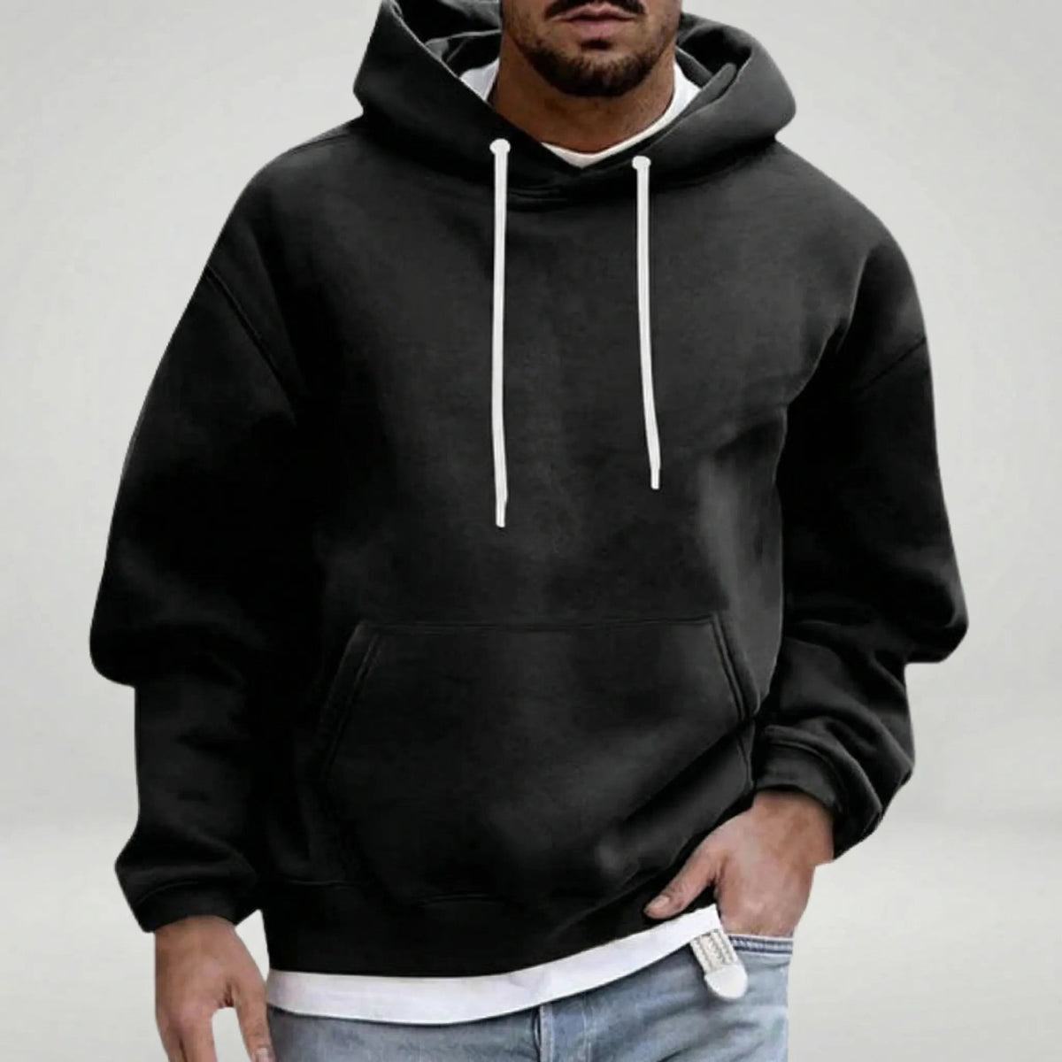 Losse Hoodie Heren met Witte Koorden | 8 Kleuren