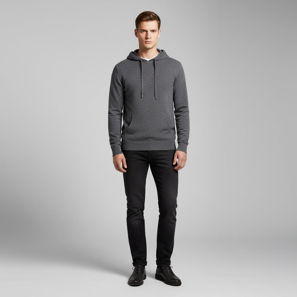 Gebreide Hoodie Heren met Platte Koorden | 5 Kleuren