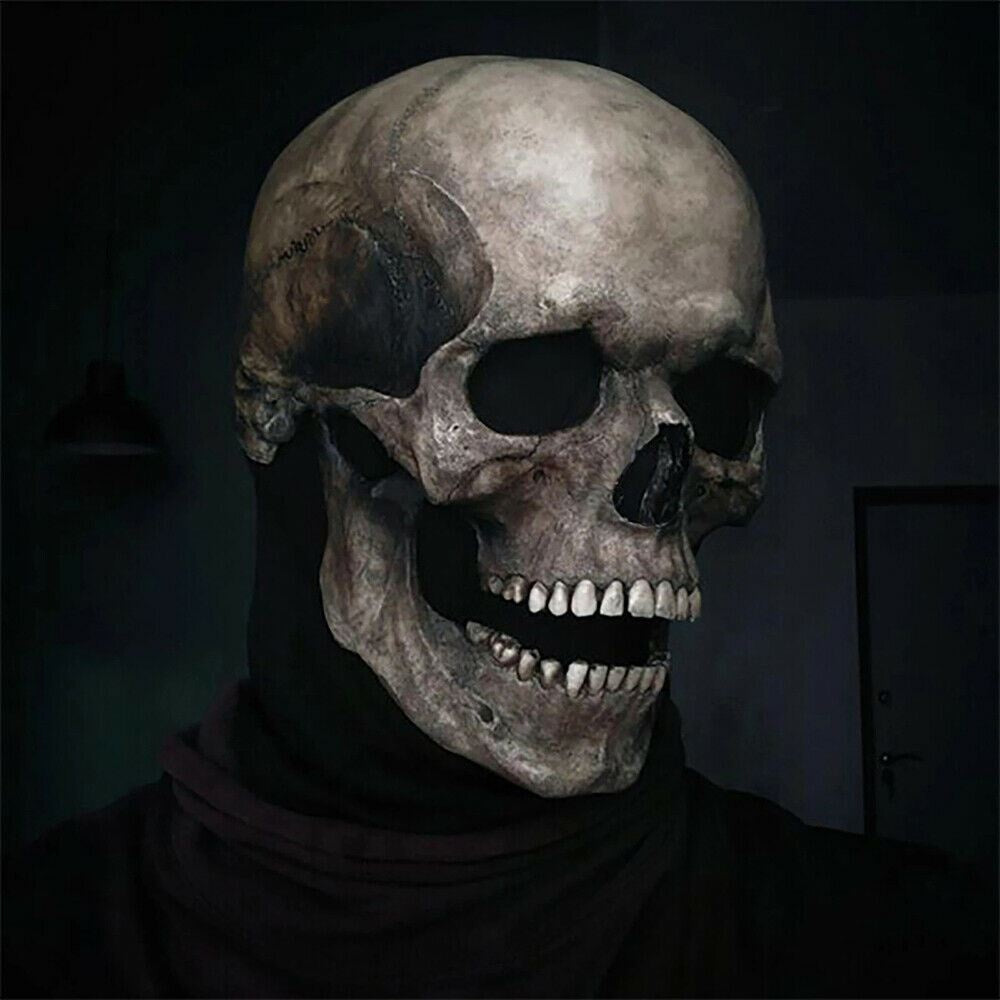 Doodskop Masker | Latex | Beweegbare Kaak | Volledig Hoofd