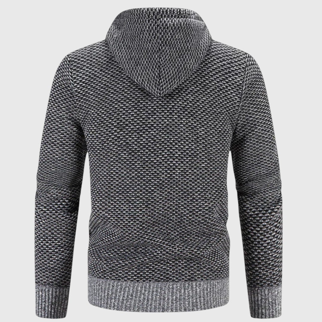 Gebreid Vest met Capuchon Heren | Gevoerd | Rits | Grof Breisel