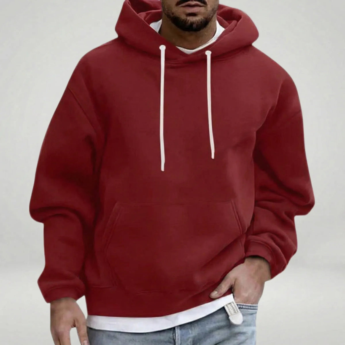 Losse Hoodie Heren met Witte Koorden | 8 Kleuren