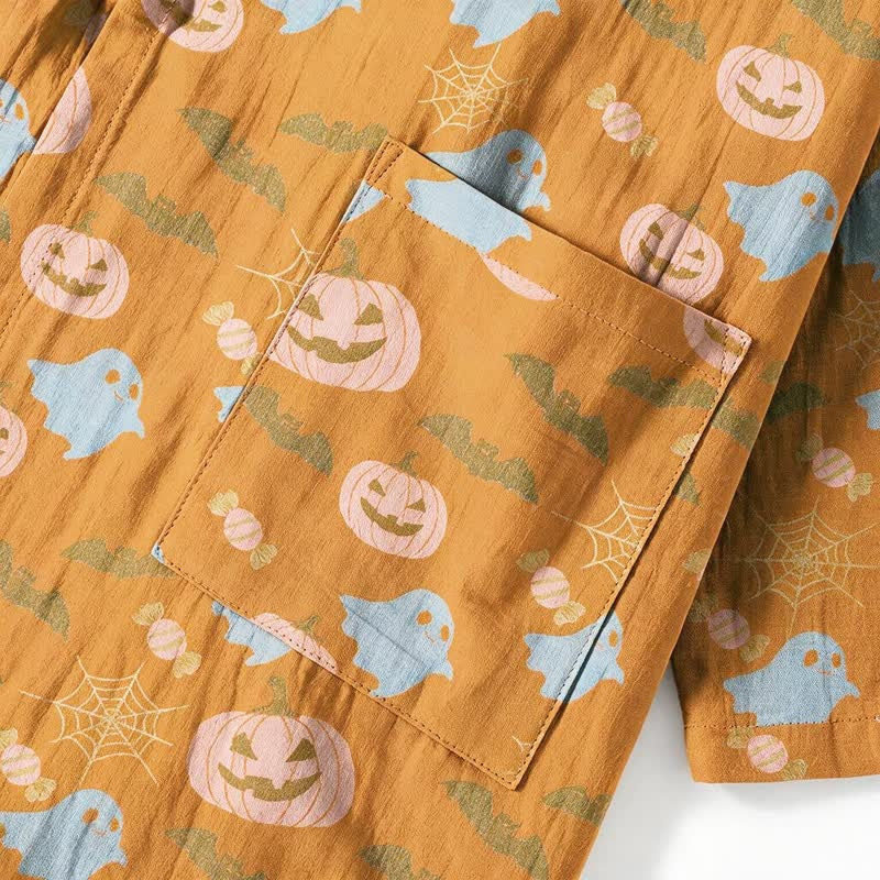 Halloween Kimono Pyjamaset Heren | Pompoenen, Spoken, Vleermuizen | 8 Kleuren