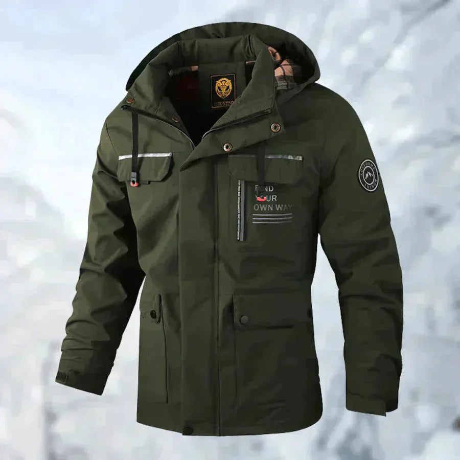 Outdoorjas Heren met Capuchon | Geruite Voering | Waterafstotend | 4 Kleuren