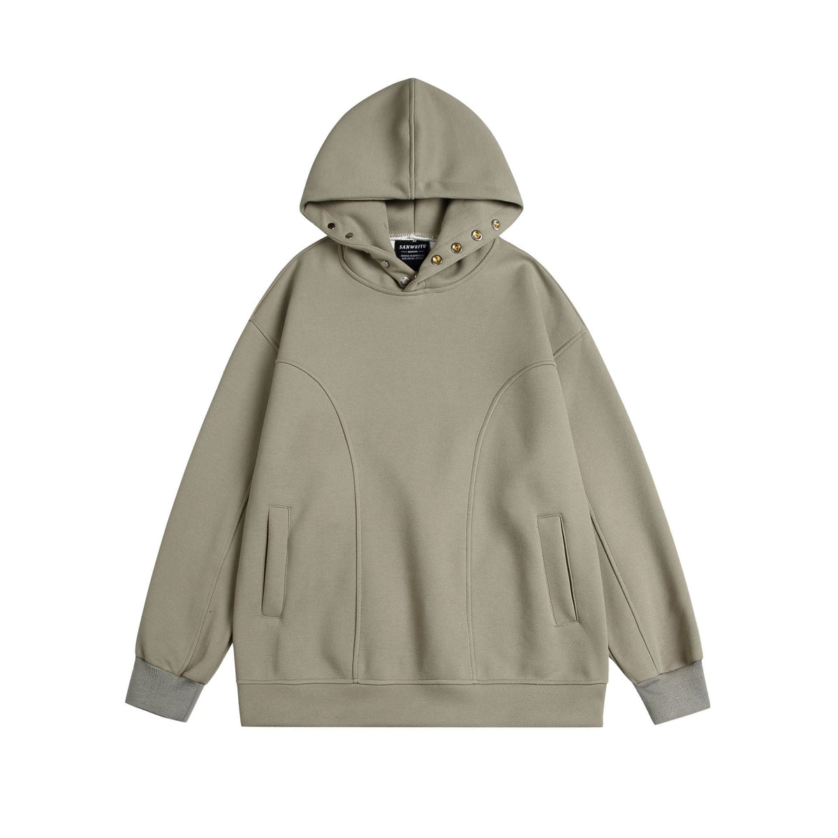 Oversized Hoodie Heren met Drukknopen | Paspelzakken | 3 Kleuren
