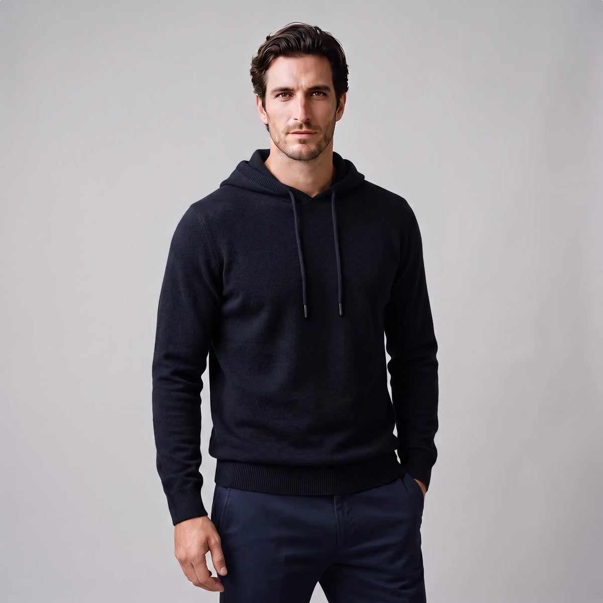 Gebreide Hoodie Heren | Fijngebreid | Trekkoord | Regular Fit