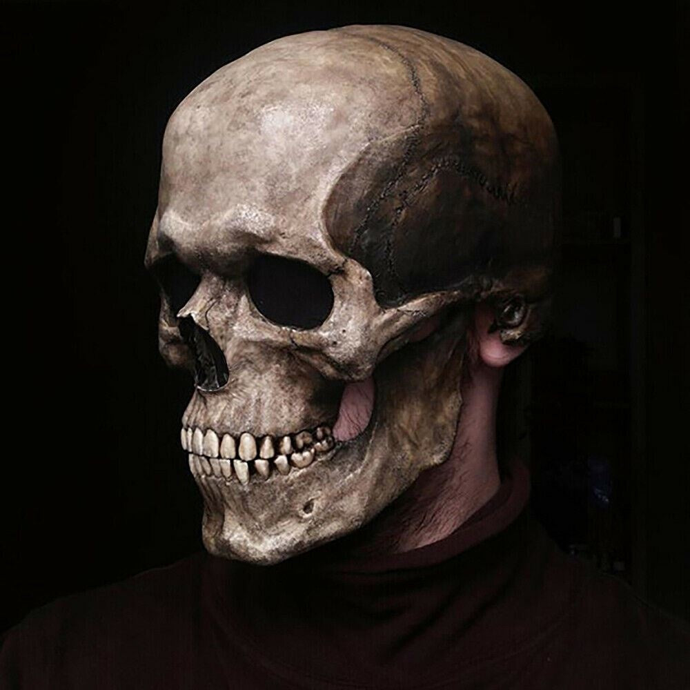 Doodskop Masker | Latex | Beweegbare Kaak | Volledig Hoofd
