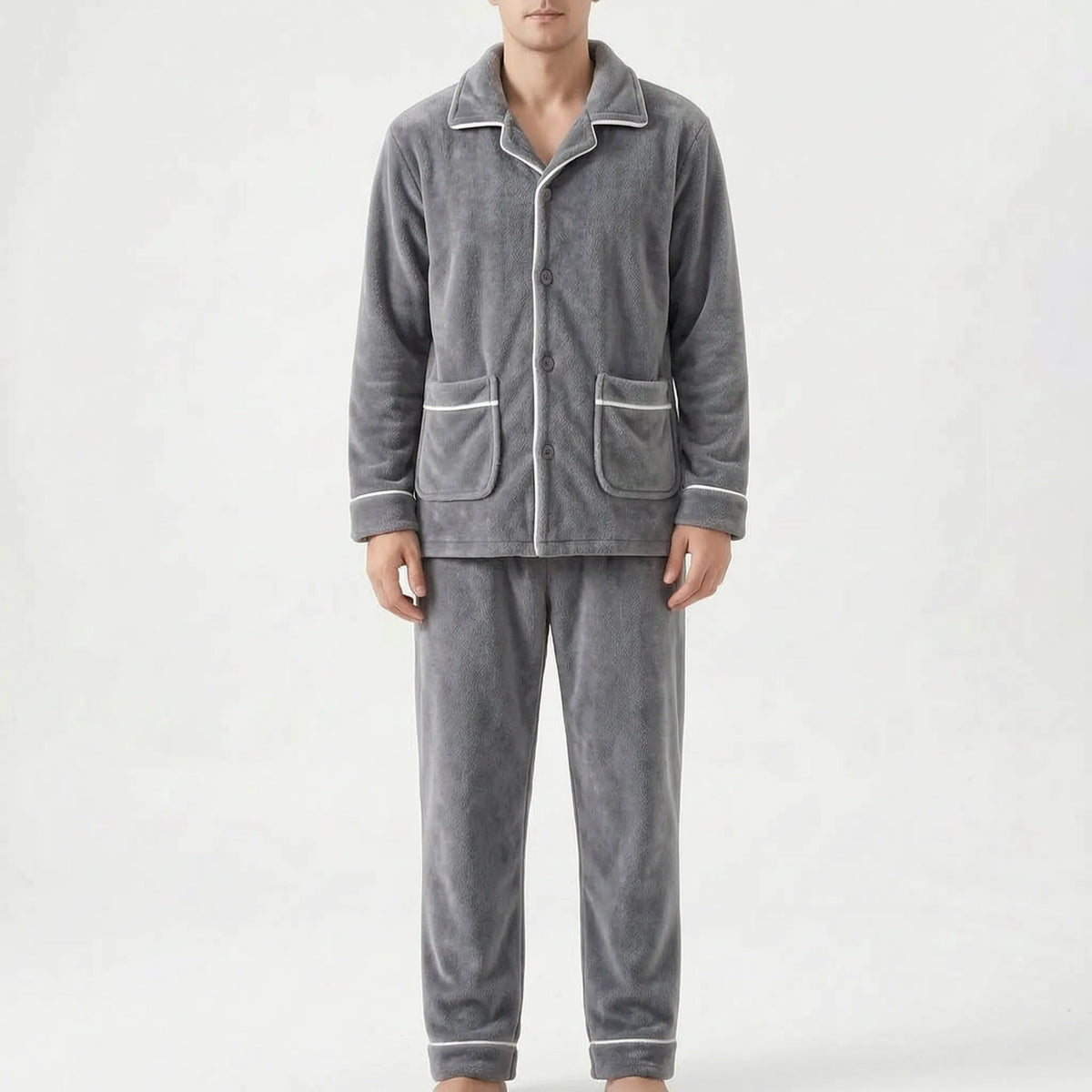 Fleece Pyjama Heren met Kraag | Knoopsluiting | 7 Varianten