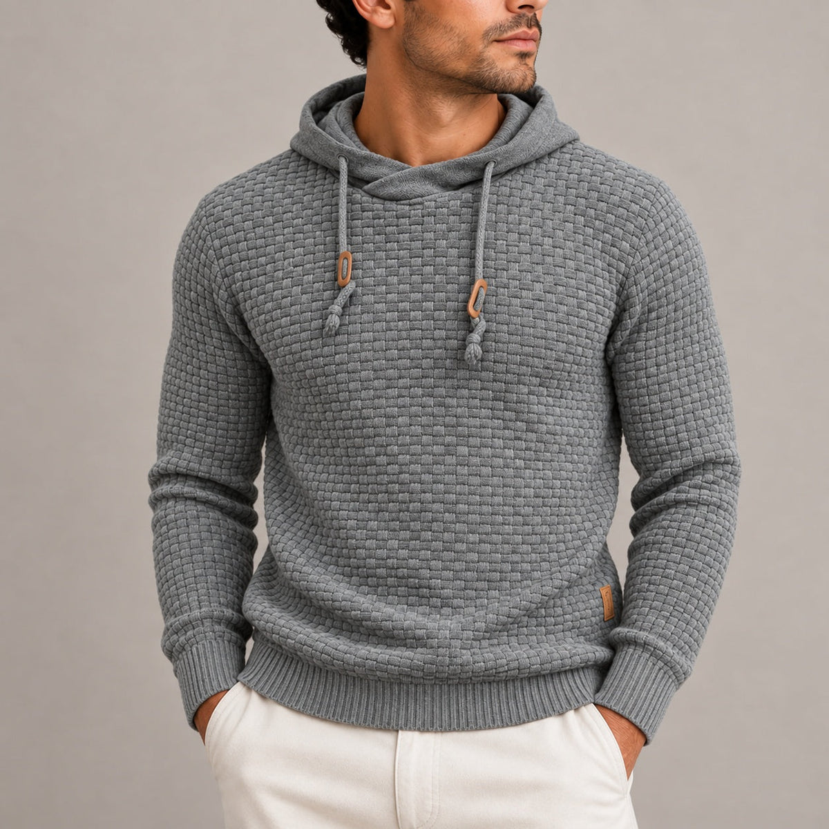 Gebreide Hoodie Heren met Mandpatroon | 8 Kleuren