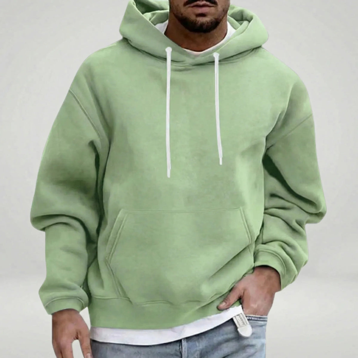 Losse Hoodie Heren met Witte Koorden | 8 Kleuren