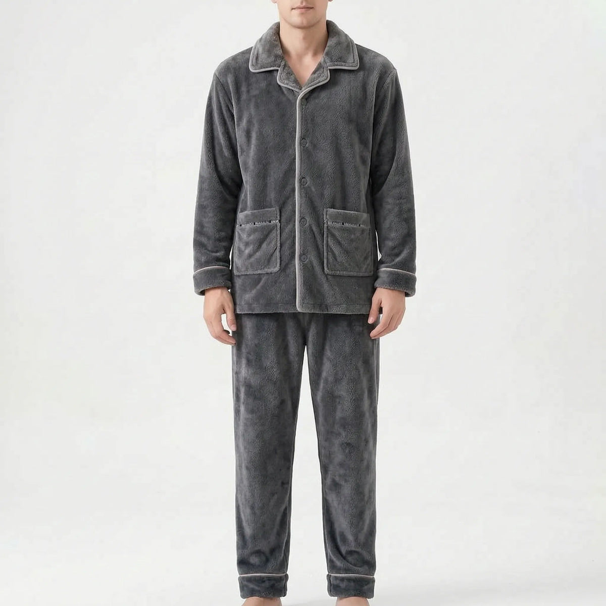 Fleece Pyjama Heren met Kraag | Knoopsluiting | 7 Varianten