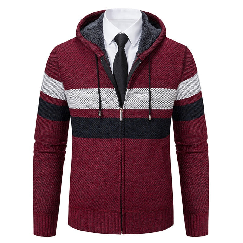 Gestreept Vest met Capuchon Heren | Teddyvoering | 5 Kleuren