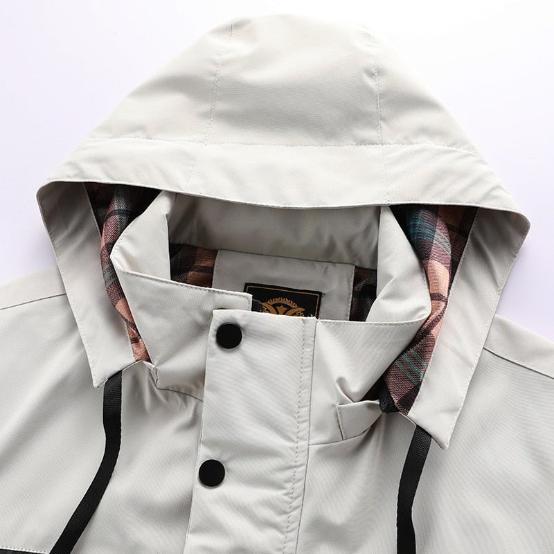 Outdoorjas Heren met Capuchon | Geruite Voering | Waterafstotend | 4 Kleuren