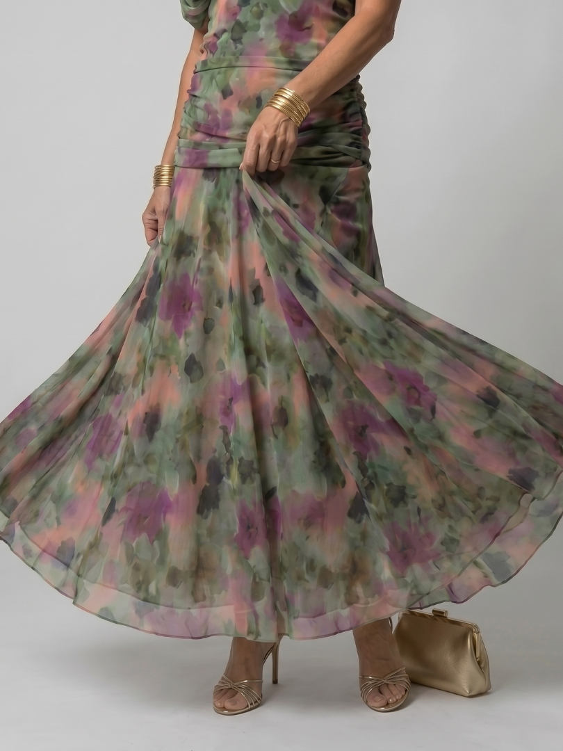 Bruiloft Gast Jurk | Maxi | Off-Shoulder | V-hals-Boutique Moda