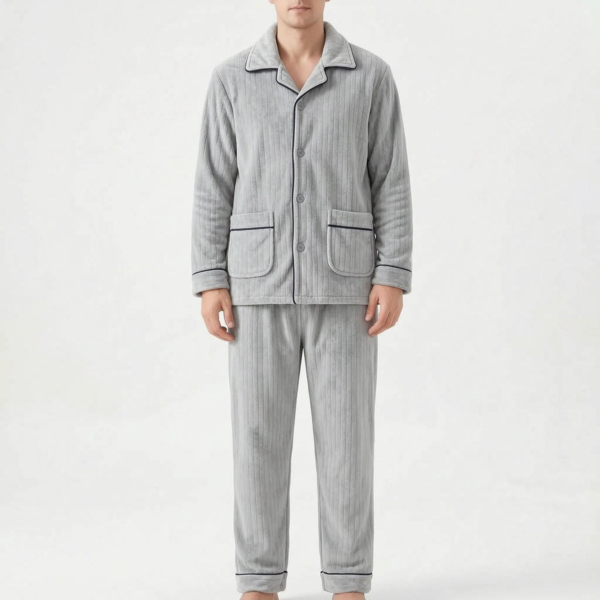 Fleece Pyjama Heren met Kraag | Knoopsluiting | 7 Varianten