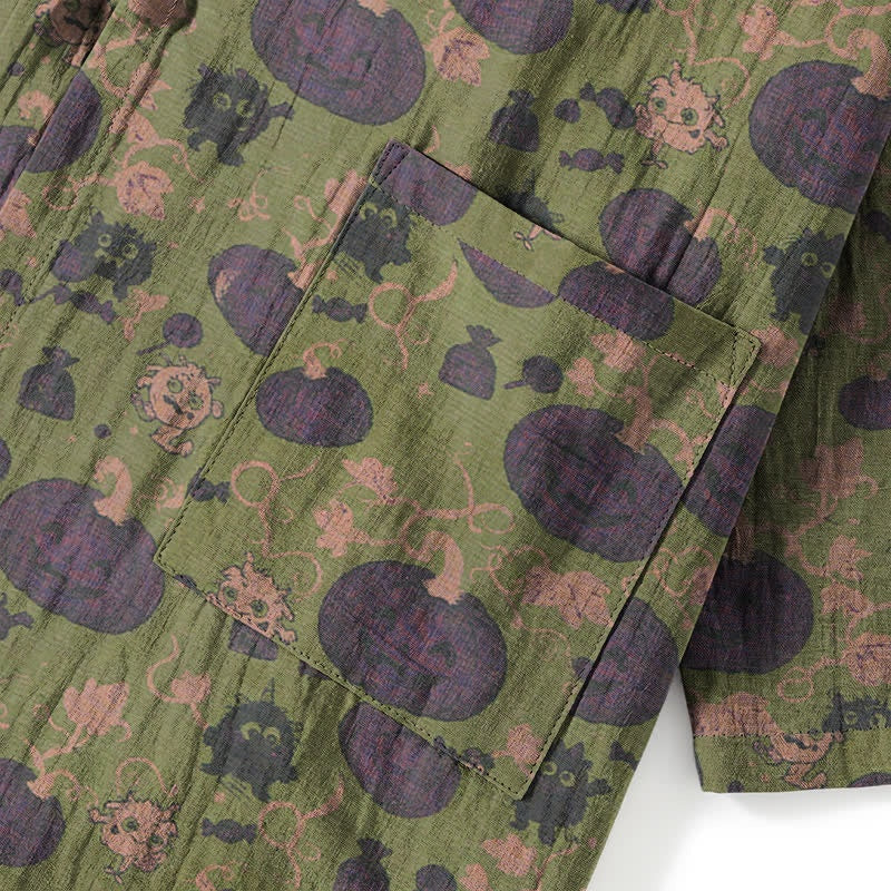 Pompoen Kimono Pyjamaset Heren | Monstertjes | Paars of Groen