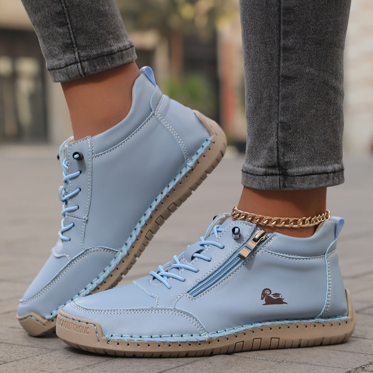 Sneakers Dames met Rits | Handgestikt | 12 Kleuren