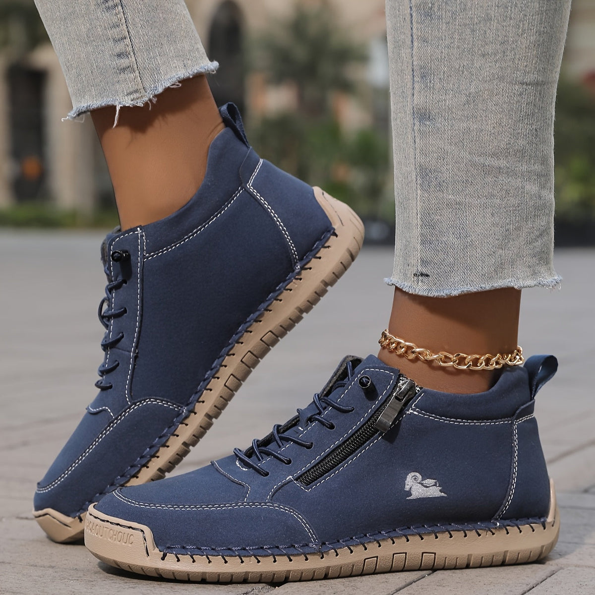 Sneakers Dames met Rits | Handgestikt | 12 Kleuren