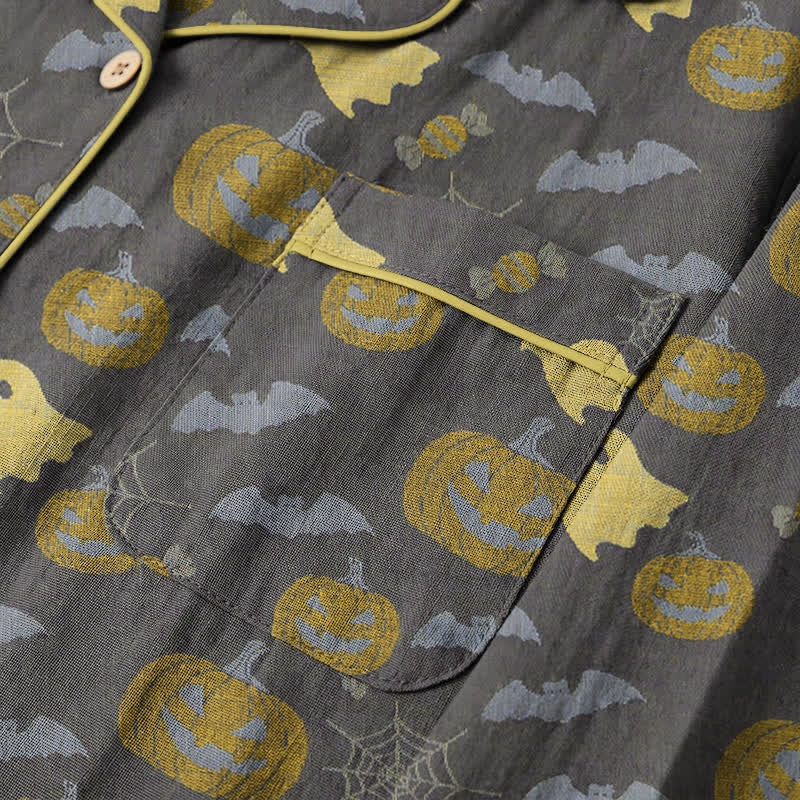 Spoken Pompoen Pyjamaset Heren | Knoopsluiting | Lange Broek | 8 Kleuren