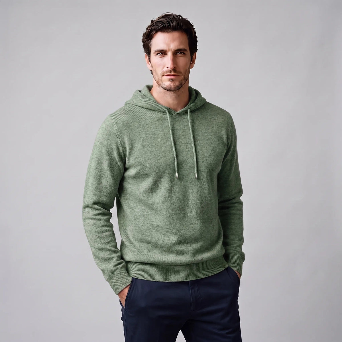 Gebreide Hoodie Heren | Fijngebreid | Trekkoord | Regular Fit