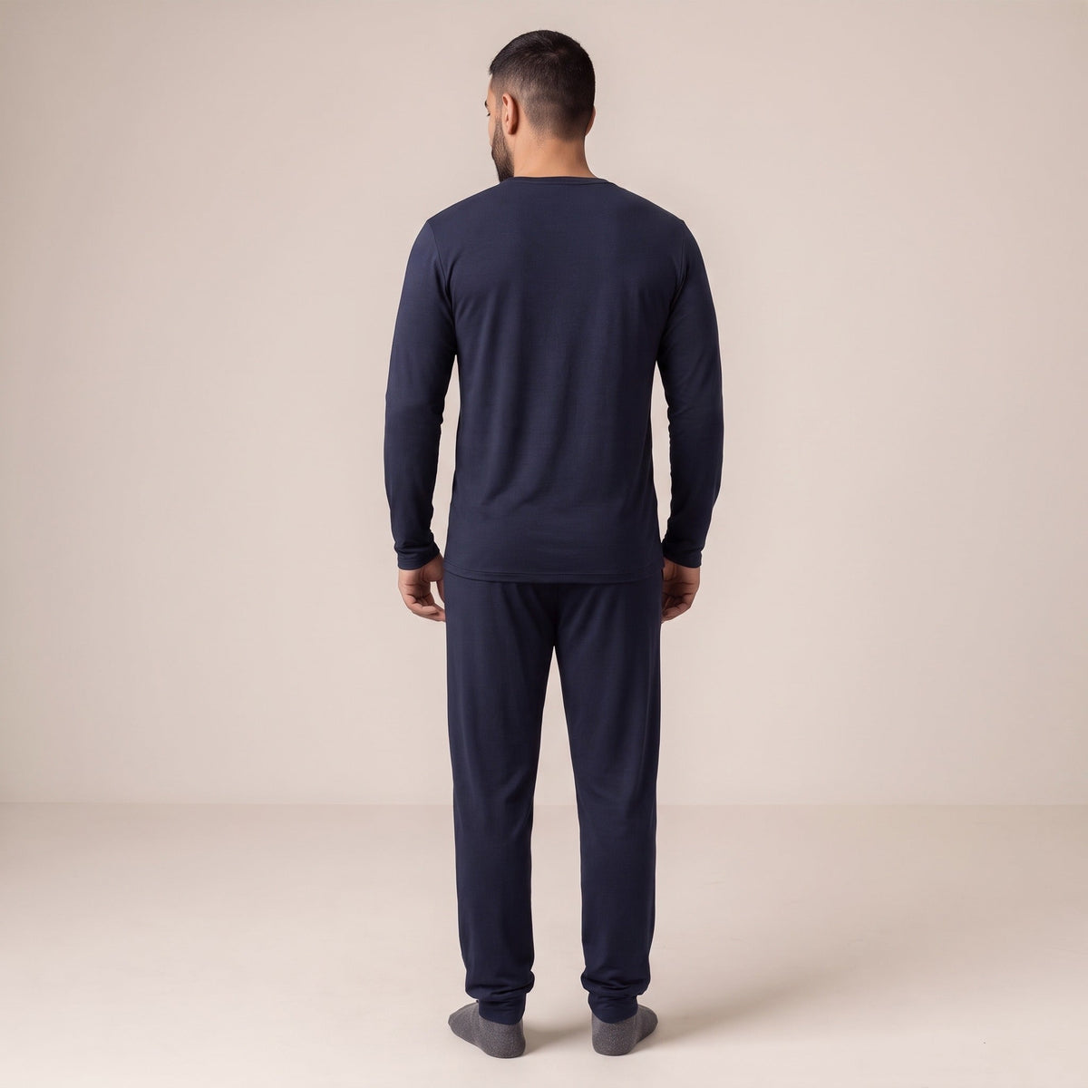 Pyjama Heren Lange Mouw | Bamboe Viscose | Marineblauw