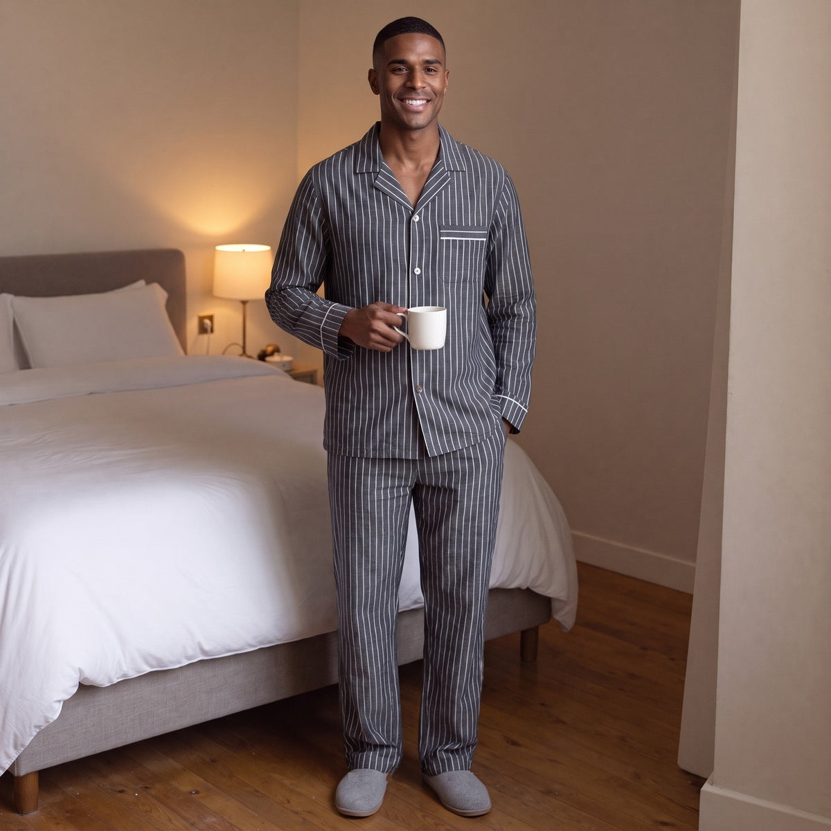 Gestreepte Pyjama Heren | Knoopsluiting | 2 Kleuren