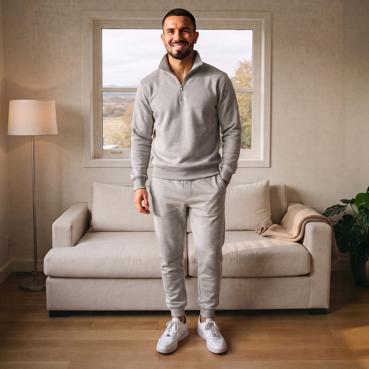 Trainingspak Heren met Halve Rits | Sweater en Joggingbroek | 4 Kleuren