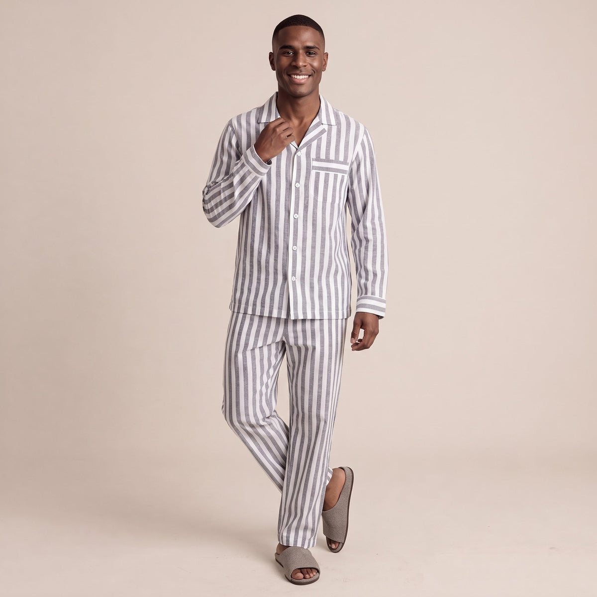 Gestreepte Pyjama Heren | Knoopsluiting | 2 Kleuren