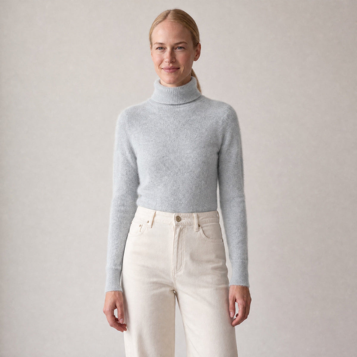 Zachte Coltrui Dames met Geribde Boorden | Pluizig Gebreid | 13 Kleuren