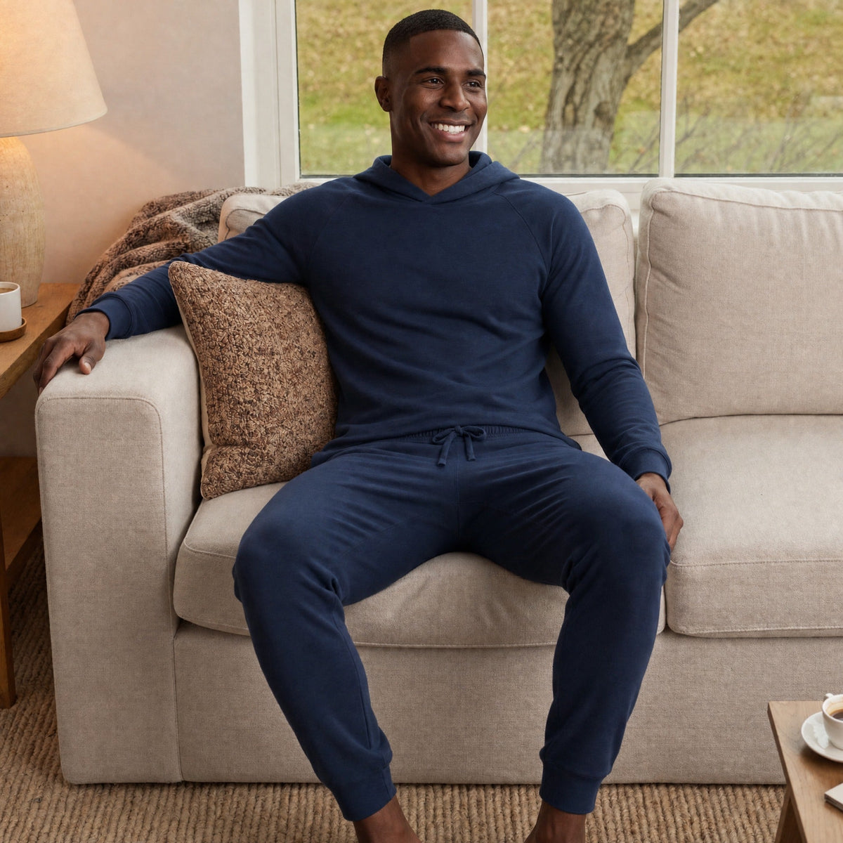 Huispak Heren | Hoodie en Joggingbroek | Lyocell | Marineblauw