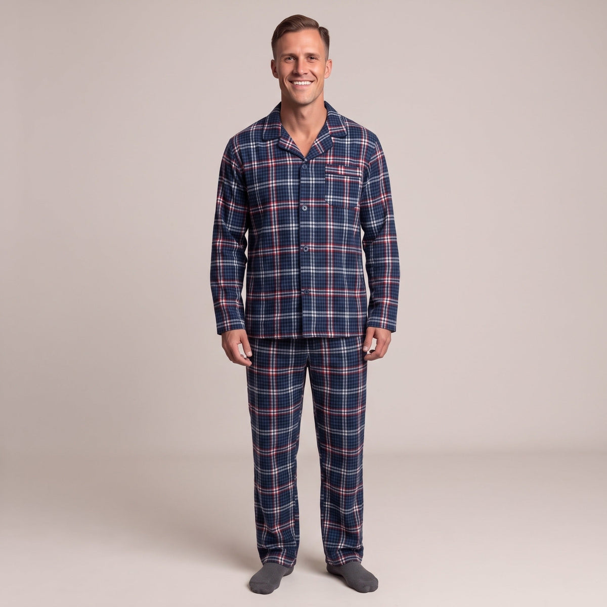 Pyjama Heren van Flanel | Ruitpatroon | 3 Kleuren