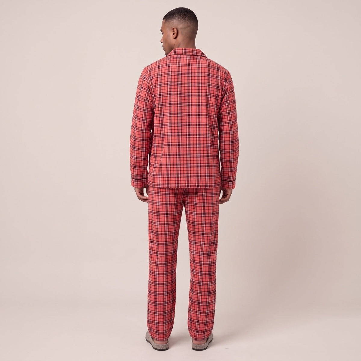 Flanellen Geruite Pyjama Heren | Knoopsluiting | 2 Kleuren