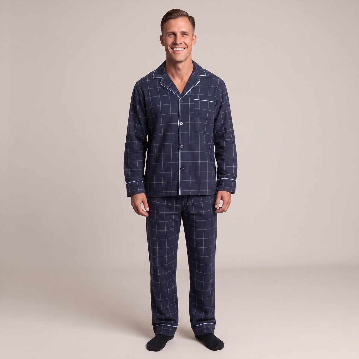 Pyjama Heren van Flanel | Ruitpatroon | 3 Kleuren