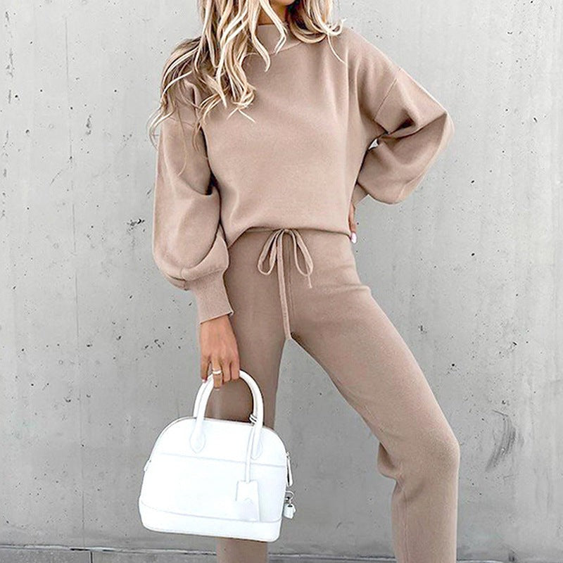 Huispak Dames | Gebreid | Halve Col | Ballonmouwen-Boutique Moda