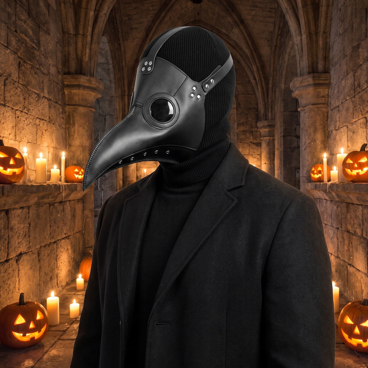 Klassiek Pestdokter Masker | Gladde Snavel | Kunstleer | Gesp