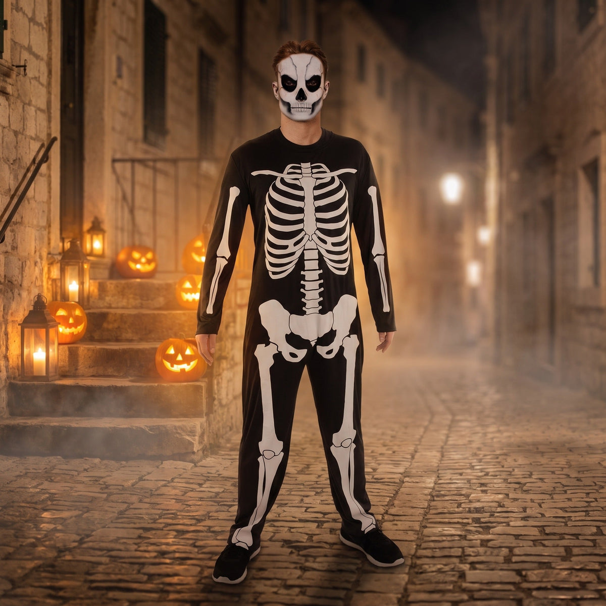 Skelet Jumpsuit Heren | Botten Print | Halloween