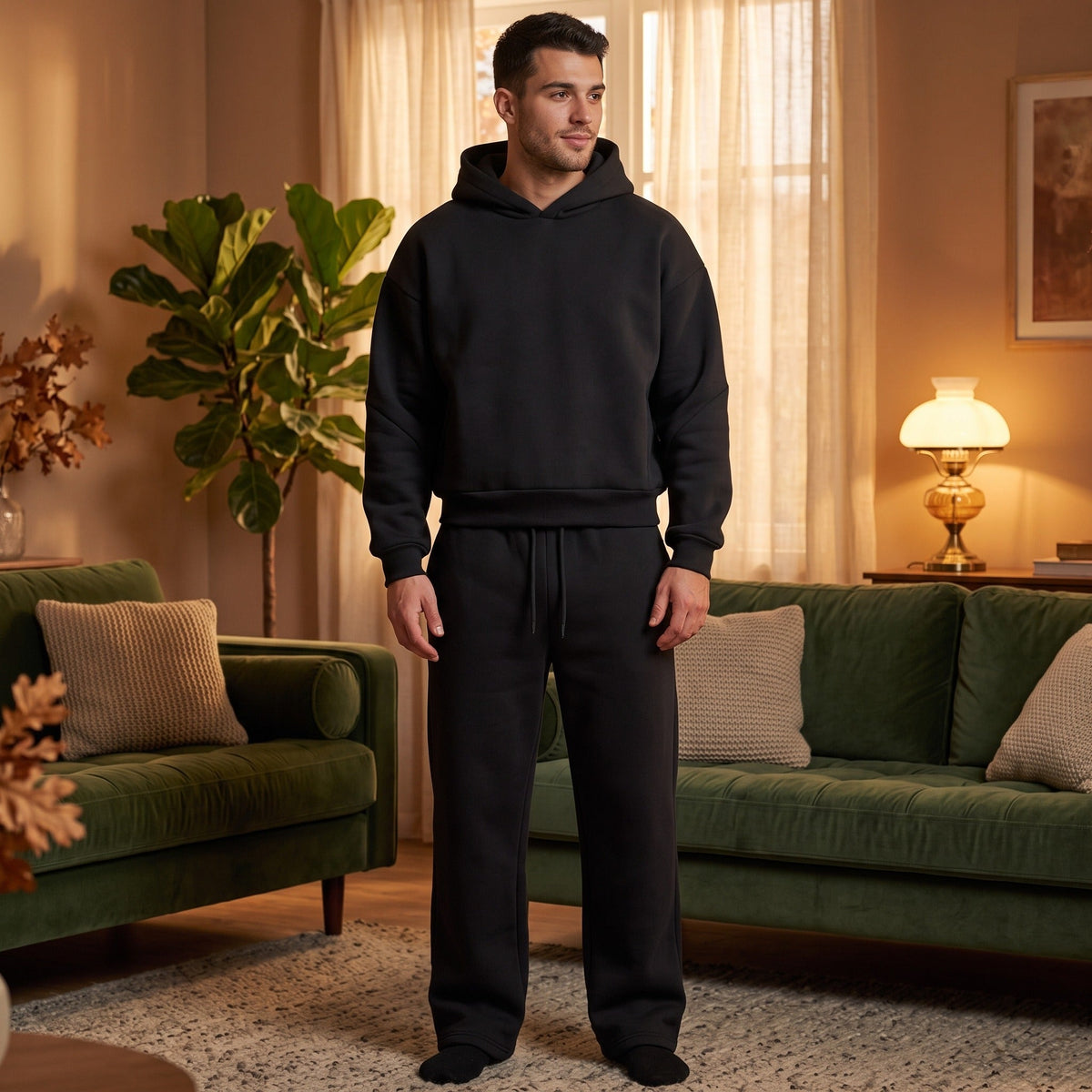 Oversized Joggingpak Heren | Hoodie en Wijde Joggingbroek | 6 Kleuren