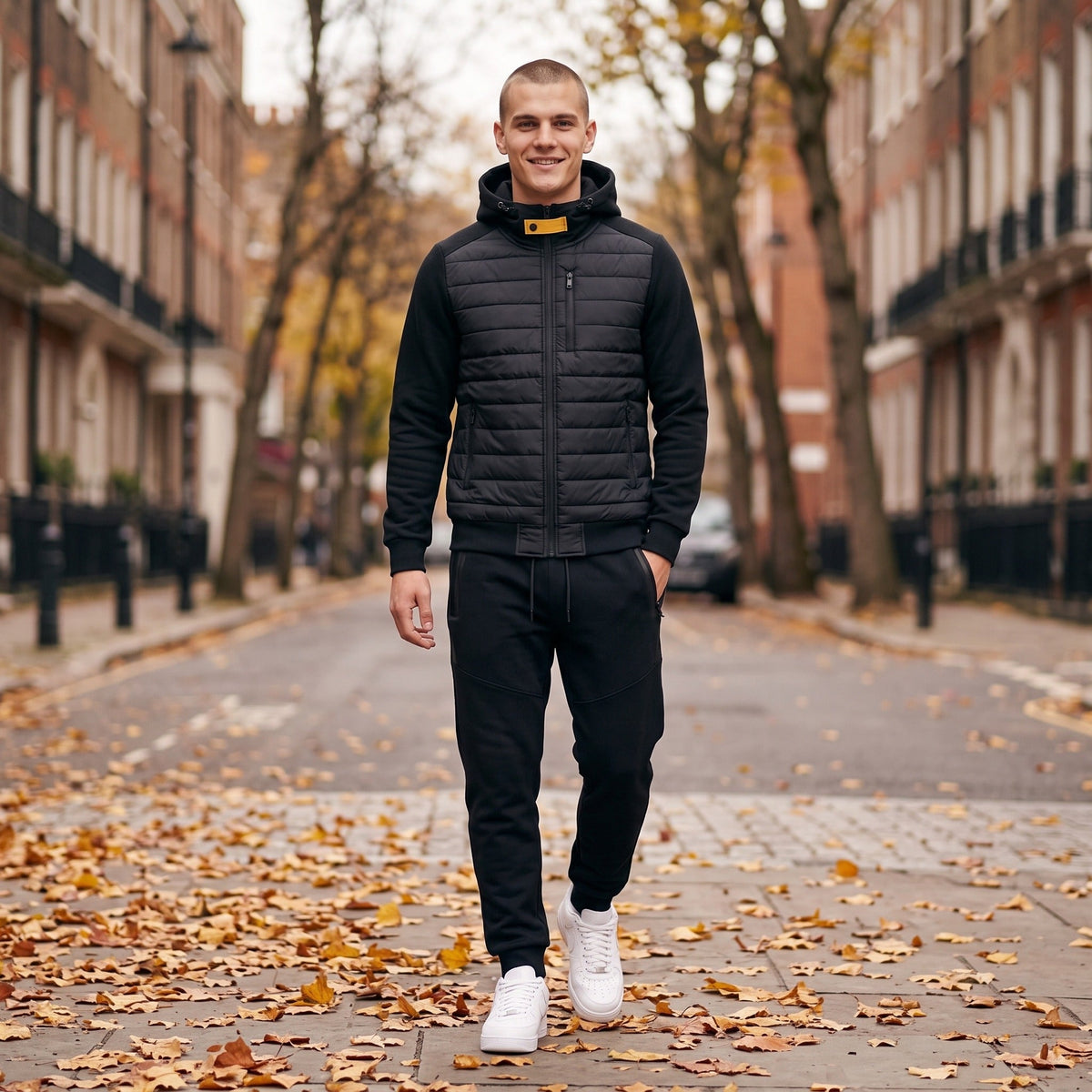 Hybride Trainingspak Heren | Gewatteerd Jack met Capuchon