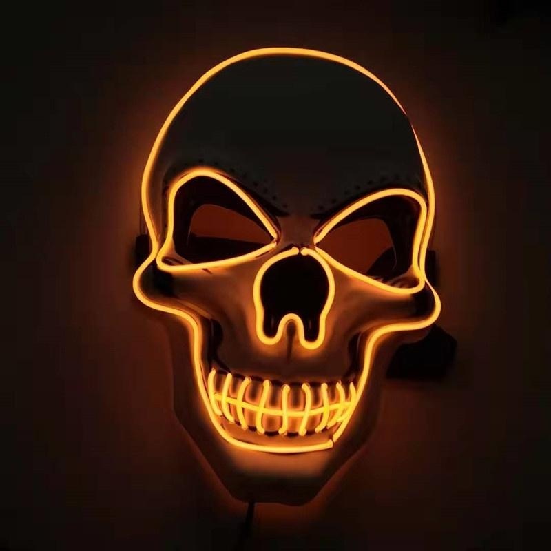 Oranje LED doodskop masker gloeit