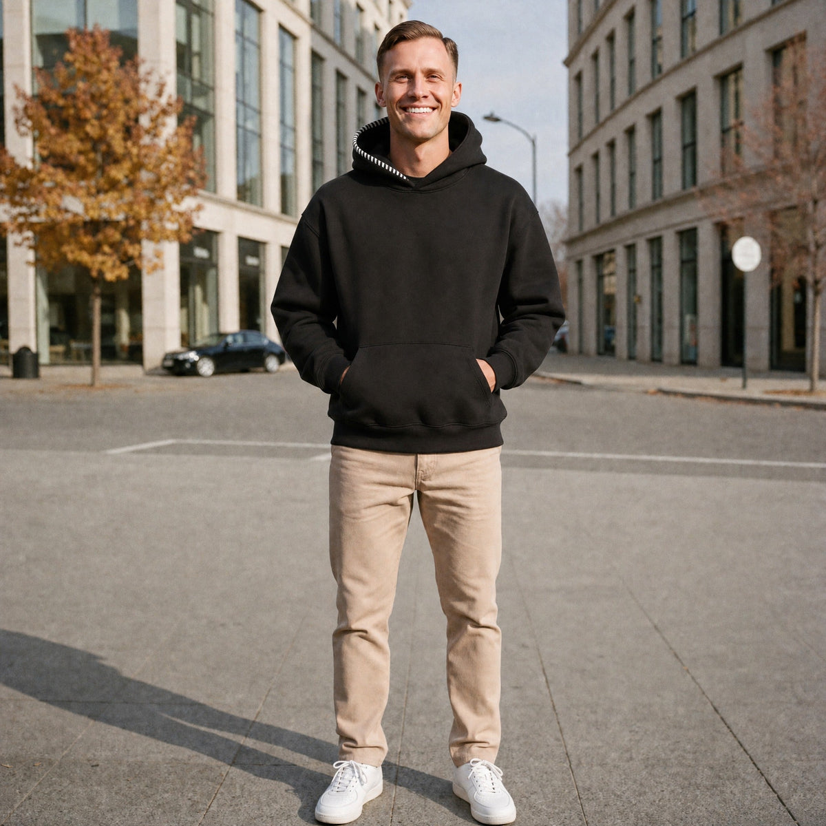 Oversized Hoodie Heren met Gestreepte Capuchonrand | 5 Kleuren