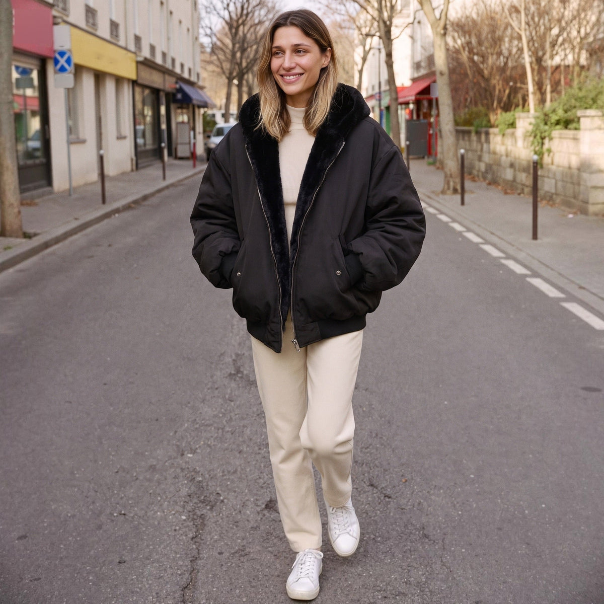 Bomberjack Dames met Pluche Voering | Capuchon | Oversized | 3 Kleuren