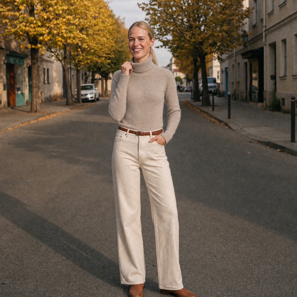 Zachte Coltrui Dames met Geribde Boorden | Pluizig Gebreid | 13 Kleuren